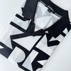 Karl Lagerfeld Monochrome Geometric Polo Size L, Brand New! Never been Worn!